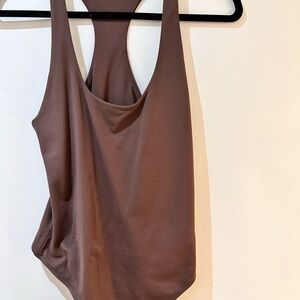 Babaton scoop Neck One-Piece bodysuit in Chocolate Brown